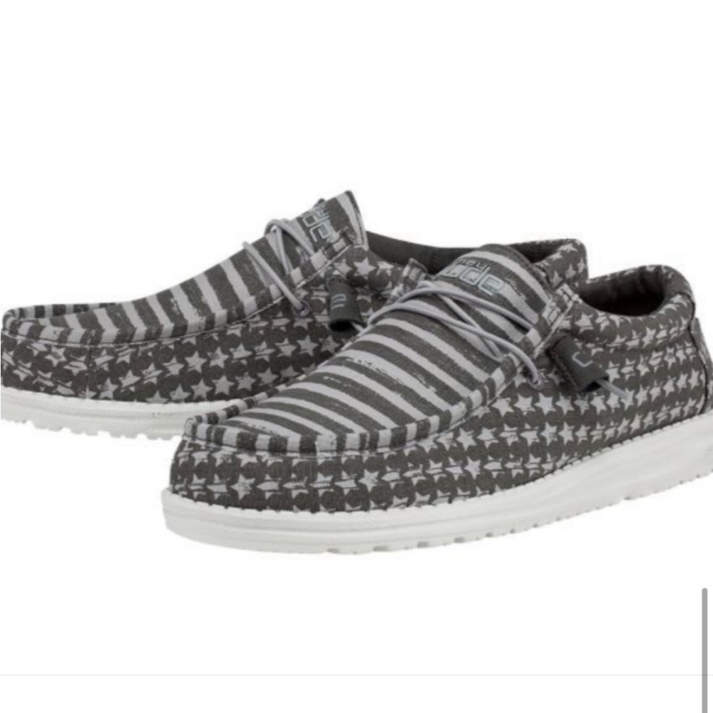 Hey Dude Greyed Patriotic Wally shoes 11 & 12